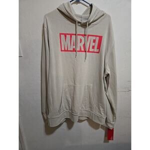 Men's Marvel Hoodie Sweatshirt Size XL Light Beige NEW